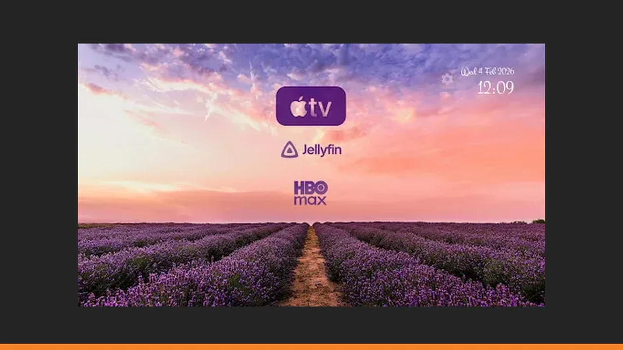 Projectivy Launcher child friendly categories on a TV home screen